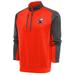 Men's Antigua Orange/Charcoal Cleveland Browns Team Logo Throwback Quarter-Zip Pullover Top