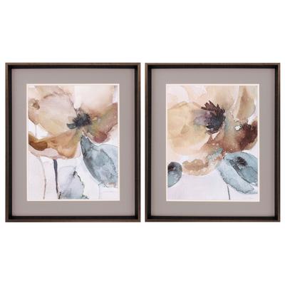 Watercolor Poppy Framed Wall Décor, Set Of 2 by Propac Images in Neutral