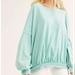 Free People Tops | **Nwt Free People Vintage Wash Dolman Sleeve Top. M | Color: Blue/Green | Size: M