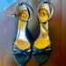 Coach Shoes | Coach Black Patent Leather Front Strapped Wedge Heels Sandals Size 8 | Color: Black | Size: 8