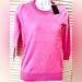 J. Crew Sweaters | J Crew Nwt 100% Cashmere Crew Neck Sweater Delicious Neon Sorbet W/ 3/4 Sleeves | Color: Pink | Size: Xxs