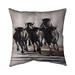 Group of Running Bulls Indoor/Outdoor Square Throw Pillow Cover Polyester in Brown Begin Edition International Inc | 21 H x 21 W x 5.25 D in | Wayfair