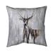 Winter Abstract Deer Square Throw Pillow Cover Polyester in Brown Begin Edition International Inc | 16 H x 14.5 W x 1 D in | Wayfair