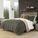 Eddie Bauer Sherwood Cozy Reversible Micro Suede Comforter Set Polyester/Polyfill/Microfiber in Green | King Comforter + 2 Shams | Wayfair