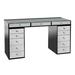 Latitude Run® SlayStation Pro 2.0 Clear Mirrored Tabletop w/ 5 Drawer, Makeup Desk w/ Ample Storage Wood in Black | Wayfair