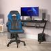 Inbox Zero Katilyn Office Gaming Chair w/ Skater Wheels & Flip Up Arms - LeatherSoft Faux Leather/Upholstered in Blue | 24.75 W x 26.25 D in | Wayfair