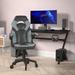 Inbox Zero Katilyn Office Gaming Chair w/ Skater Wheels & Flip Up Arms - LeatherSoft Faux Leather/Upholstered in Gray | 24.75 W x 26.25 D in | Wayfair