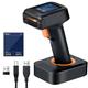 Tera 2D HW006 Barcode-Scanner, kabellos, QR-Code-Scanner mit Bluetooth, Zeitanzeige, Bildschirm, Batteriestandsanzeige Ladestation, Patentnummer 90078251950003