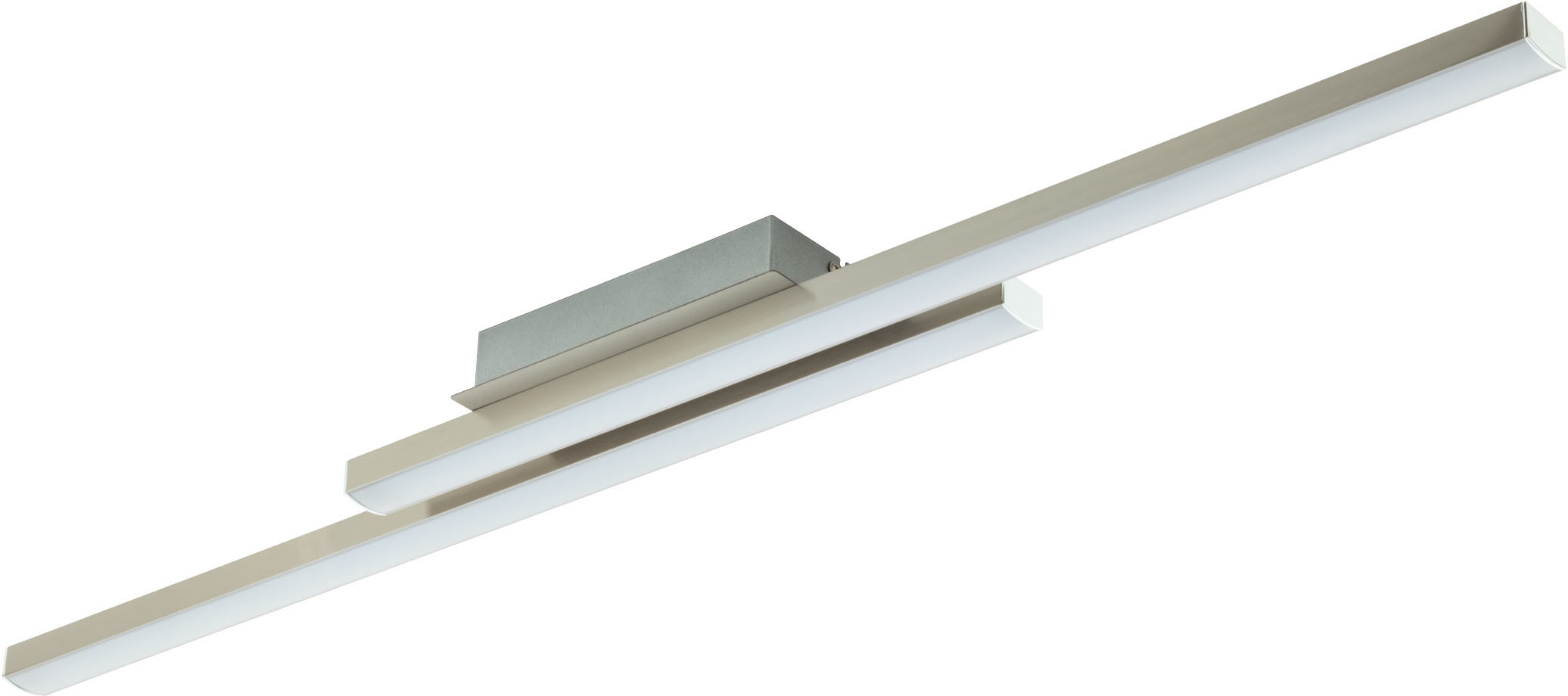 EGLO Deckenleuchte "FRAIOLI-Z Deckenlampe, ZigBee 3.0, Timer, Disco-Modus", grau (nickelfarben), H: 6,5cm, 1 Stk., Leuchten, App / Sprachsteuerung Alexa, 105,5 x 12 x 6,5 cm, exkl. Fernbedienung Image