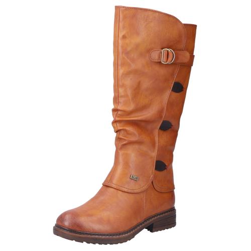 Winterstiefel RIEKER Gr. 37, Varioschaft, braun (hellbraun) Damen Schuhe Western Stiefel mit regulierbarer Weite von normal bis XL