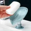 Porte-Savon en Forme de Feuille avec Égouttoir Support pour Salle de Bain Douche Assiette de