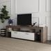 Modern Simple TV Stand Floor TV Cabinet with Remote Control LED Light, Large Drawers and 2 Shelves