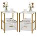 Javlergo (Set of 2) 1-Drawer Nightstand, Modern Square End Side Table for Bedroom, Living Room