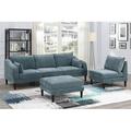 F&L Homes Studio Kaiayyi 5 Piece Configurable Living Room Set Microfiber/Microsuede in Blue | 31 H x 93 W x 33 D in | Wayfair Living Room Sets