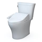 TOTO Aquia® Dual-Flush Elongated Two-Piece Toilet w/ Tornado Flush (Seat Included), Ceramic in White | 30.6875 H x 19 W x 27.5625 D in | Wayfair