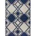 Gray 130 x 91 x 0.5 in Area Rug - George Oliver 7" X 11" Ivory Or Denim Geometric Hexagon UV Treated Indoor Area Rug | Wayfair