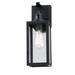 Breakwater Bay Ethaniel Black 15" H Outdoor Wall Lantern w/ Dusk to Dawn Glass/Metal/Steel in Black/Gray | 15 H x 5 W x 7.3 D in | Wayfair