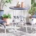 Bay Isle Home™ Gordin Bistro Table Metal/Wicker/Rattan in Blue/White | 28.5 H x 23.75 W x 23.75 D in | Outdoor Furniture | Wayfair