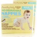 Beaming Baby Biodegradable Eco Nappies Size 3 (7-11kg / 16-25 lb) - 165 Nappies (5 Packs x 33) Monthly Pack. No Nappy Rash, Hypoallergenic, Naturally Breathable Diapers