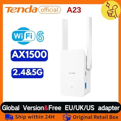 Tenda-Prolongateur de portée Wi-Fi 6 AX1500 A23 2.4G et 5GHz bande touristique 6 000