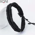 XQNI – Bracelets en cuir pour hommes nouvelle mode Bracelets en alliage populaire Courage