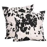 Adeco 18x18 Inch Set of 2 Cow Decorative Throw Pillow Covers