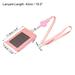 ID Badge Holder with Lanyard, PU 5 Card Slots Zipper Portable Wallet