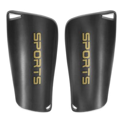 Size M Soccer Shin Pads, 2 Pack PVC Sport Protective Guard for Youth - Black