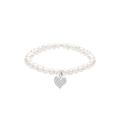 Elli - Herz Perle Kristalle 925 Silber Armbänder & Armreife Damen