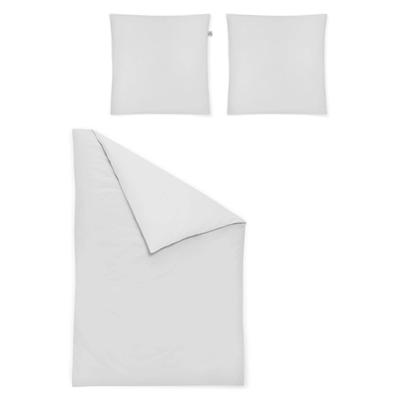 Bettwäsche IRISETTE "Lago 8450", grau (nebel), B/L: 200cm x 200cm, 2 St., Feinbiber, B/L: 80cm x 80cm, Feinbiber, Obermaterial: 100% Baumwolle, Bettwäsche, wohlig warm und kuschelig Image