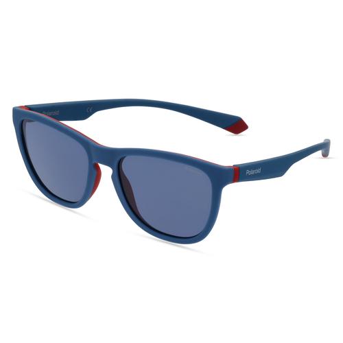 Polaroid PLD 2133/S Unisex-Sonnenbrille Vollrand Panto Acetat-Gestell, blau