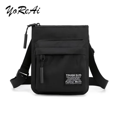 YoReAi-Sac messager noir léger pour hommes style coréen mini sacs initiés étanche portefeuille