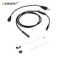 Kebidu-Endoscope USB 720P HD pour Inspection de Salle Caméra Vidéo Étanche 6 LED 1m 7mm