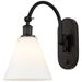 Ballston Berkshire Glass 8" LED Sconce - Bronze Finish - Matte White S