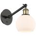 Ballston Athens 6" LED Sconce - Black Brass Finish - Matte White Shade