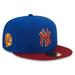 Men's New Era Royal/Red York Yankees Logo Primary Jewel Gold Undervisor 59FIFTY Fitted Hat