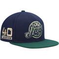 Men's Mitchell & Ness Navy/Green Utah Jazz 40th Anniversary Hardwood Classics Grassland Fitted Hat