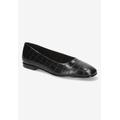 Wide Width Women's Kimiko Flats by Bella Vita in Black Croco (Size 7 1/2 W)