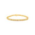 Women's Yellow Gold Over Sterling Silver Diamond Square Frame Miracleset Tennis Bracelet 7" by Haus of Brilliance in Yellow Gold