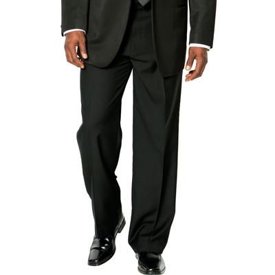 Men's Big & Tall KS Signature Plain Front Tuxedo Pants by KS Signature in Black (Size 66 40)