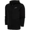 Men's Antigua Black Philadelphia Eagles Tonal Logo Protect Full-Zip Hoodie