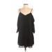 Naked Zebra Casual Dress - Shift: Black Solid Dresses - Women's Size Small - Print Wash