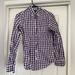 J. Crew Shirts | J.Crew Slim Long Sleeve Gingham Button Up Shirt Purple White Xs | Color: Purple/White | Size: Xs