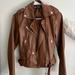 Zara Jackets & Coats | Faux Leather Brown Zara Moto Jacket | Color: Brown | Size: Xs