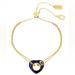 Coach Jewelry | Coach Semi Precious Lapis Slider Bracelet Reversible Open Heart Charm | Color: Blue/Gold | Size: Os