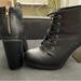 Torrid Shoes | Black Mirrored Heel Wide Width Boots With Gold Accents. | Color: Black | Size: 10 W