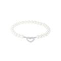 Elli - Herz Zirkonia Muschelkernperle 925 Silber Armbänder & Armreife Damen