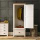 The Furniture Market Cheshire Cream Painted Single 1 Door Wardrobe with Drawer
