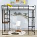 Mason & Marbles Twin Size Metal Loft Bed w/ Built-In Desk & 2 Shelves Metal in Black | 71 H x 42 W x 79 D in | Wayfair