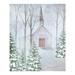 The Holiday Aisle® Snowy Church Throw Blanket Microfiber/Fleece/Microfiber/Fleece in Blue/Gray | 60 H x 50 W in | Wayfair